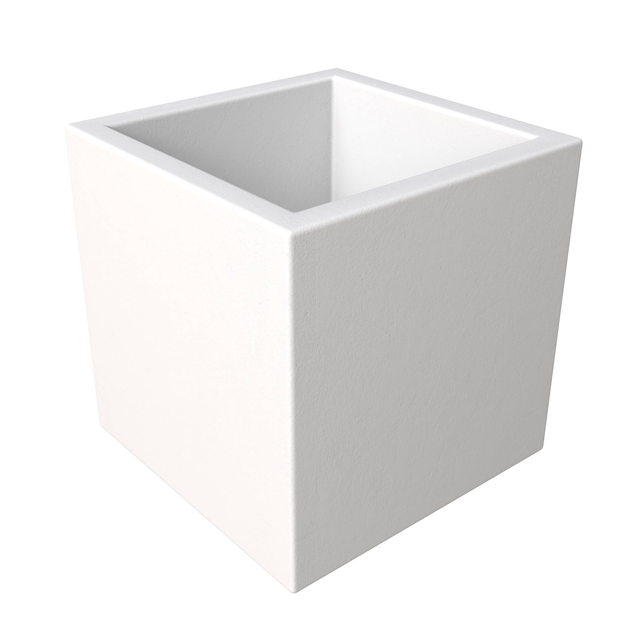 LeisureMod Fern Modern 9" Square Planter Pot in Fiberstone and Clay