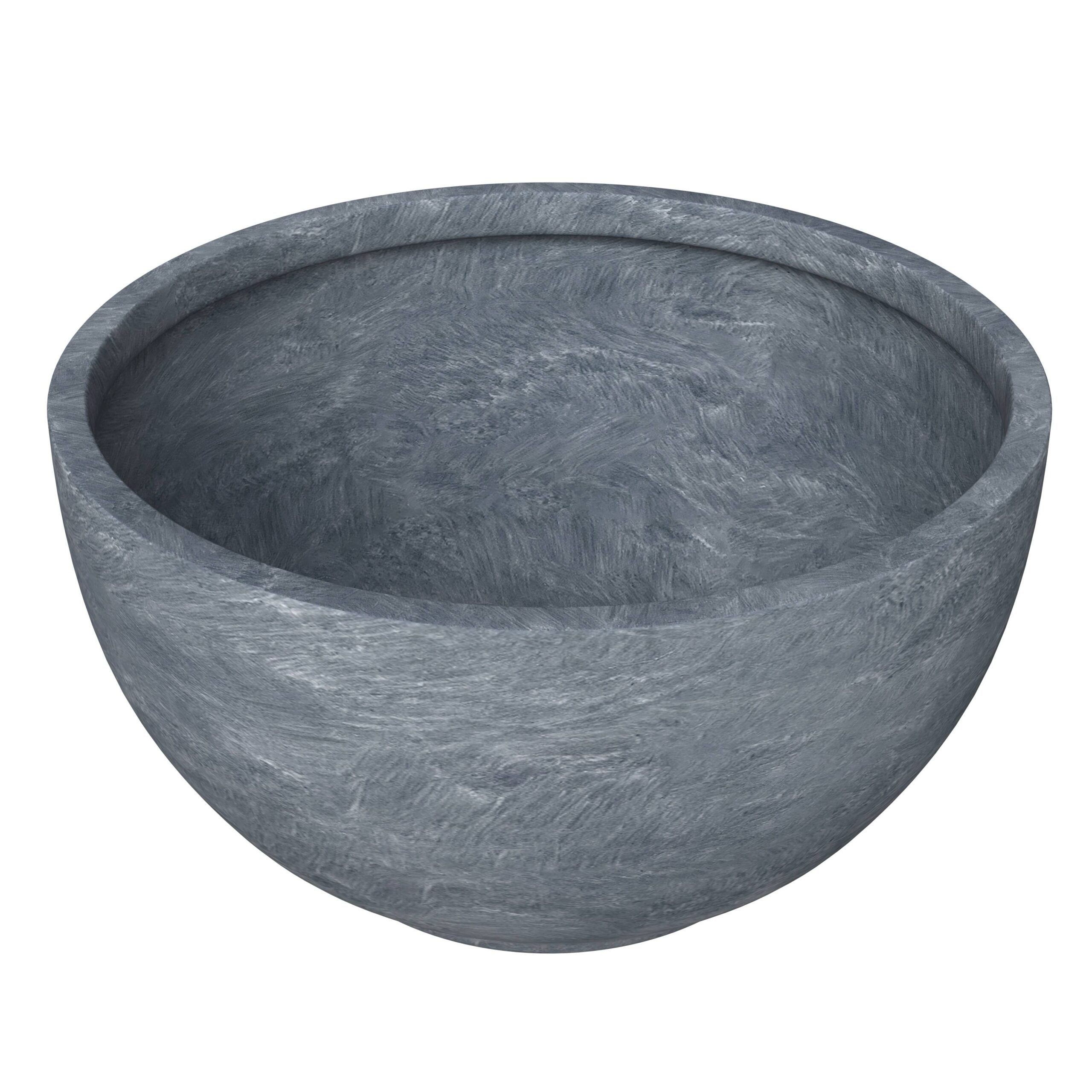 LeisureMod Grove Modern 6" Round Planter Pot in Fiberstone