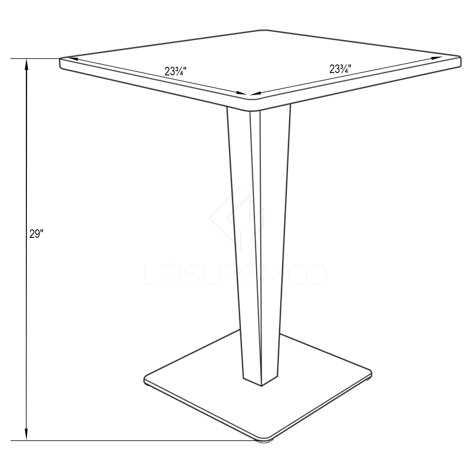 LeisureMod Modern Glen MDF Dining Table - White