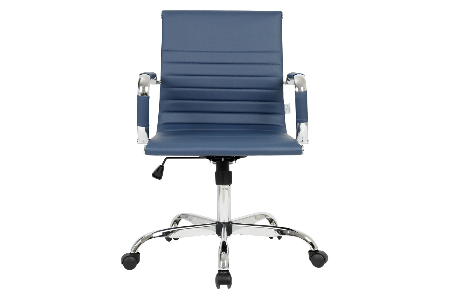 LeisureMod Harris Leatherette Office Chair - Navy Blue