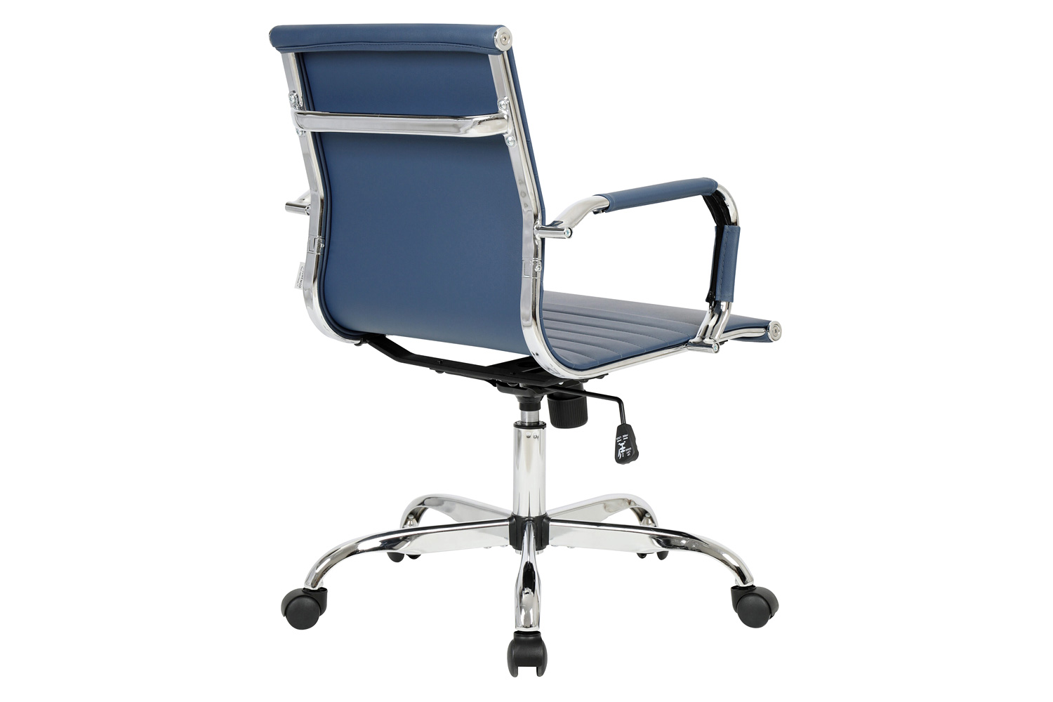 LeisureMod Harris Leatherette Office Chair - Navy Blue