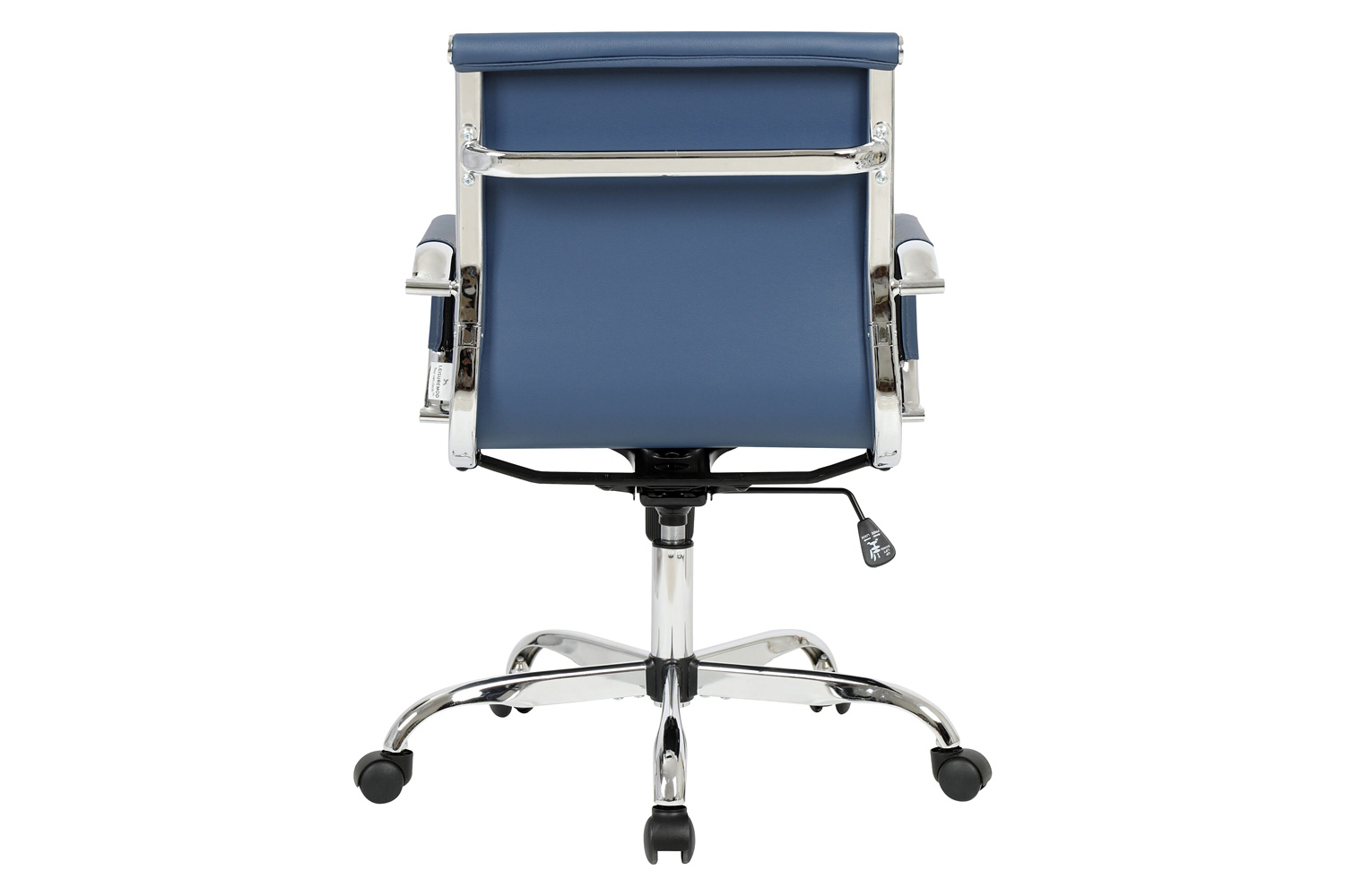 LeisureMod Harris Leatherette Office Chair - Navy Blue