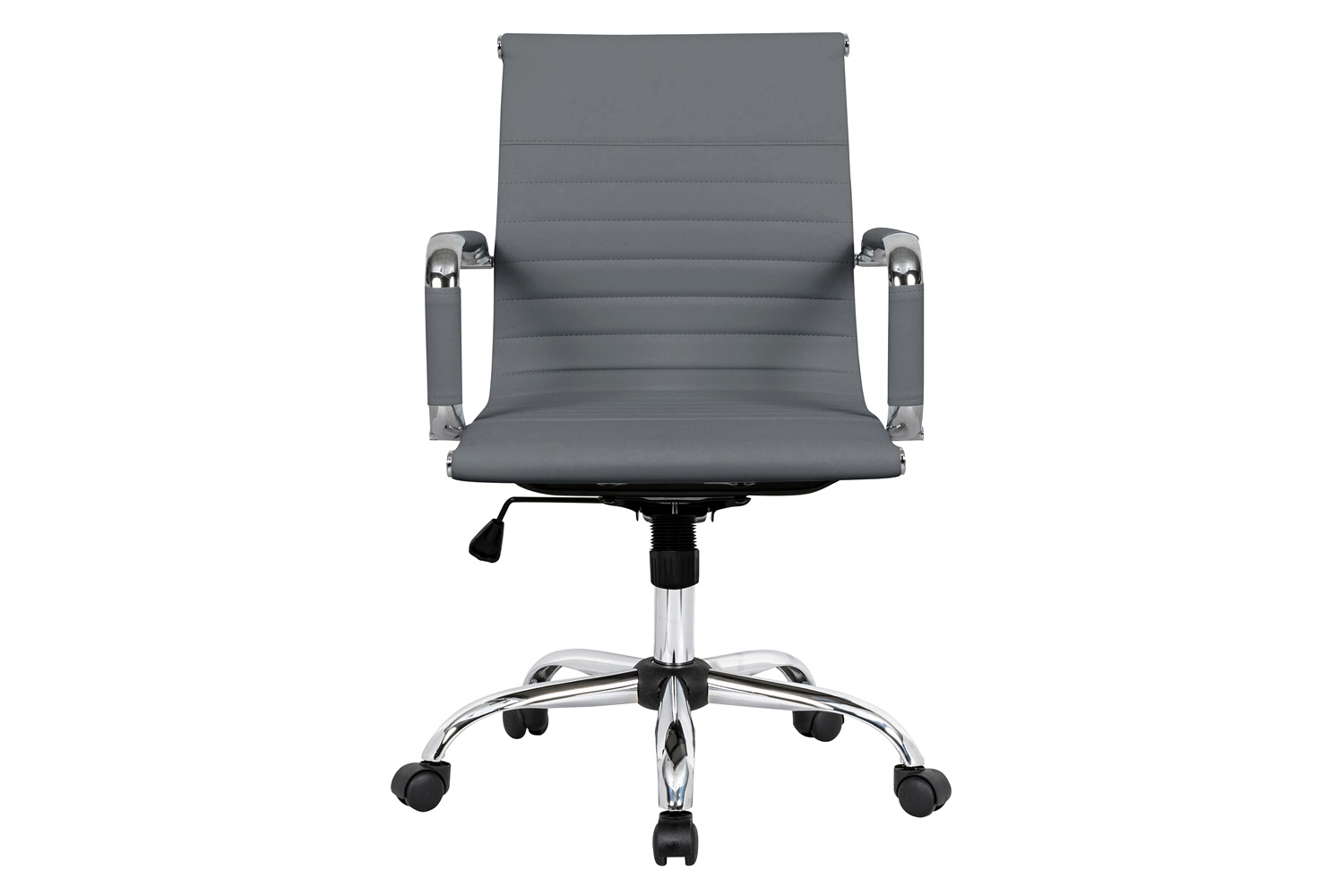 LeisureMod Harris Leatherette Office Chair - Gray