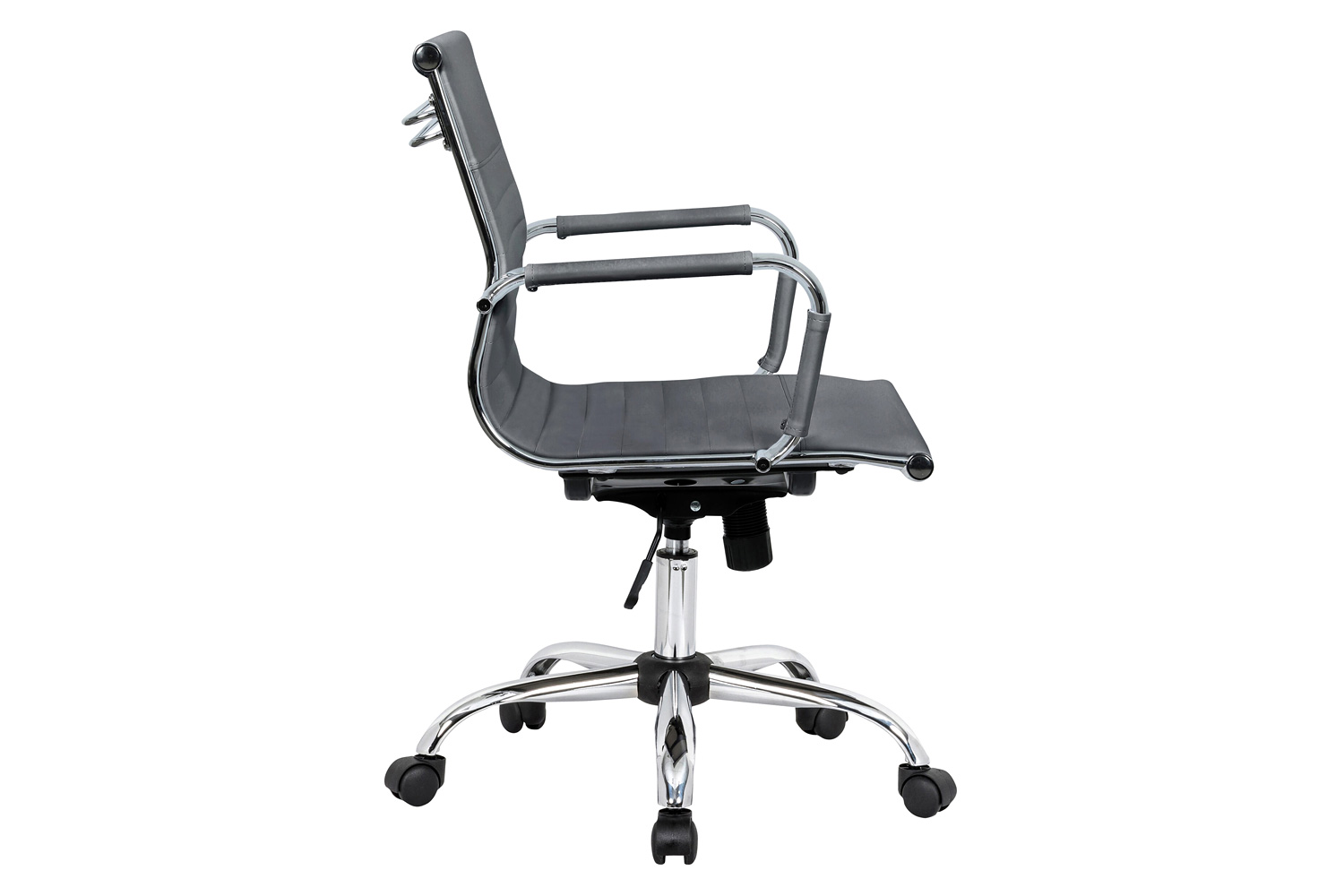 LeisureMod Harris Leatherette Office Chair - Gray