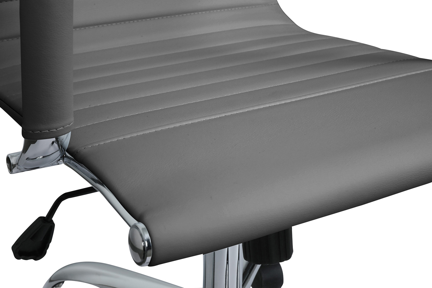 LeisureMod Harris Leatherette Office Chair - Gray