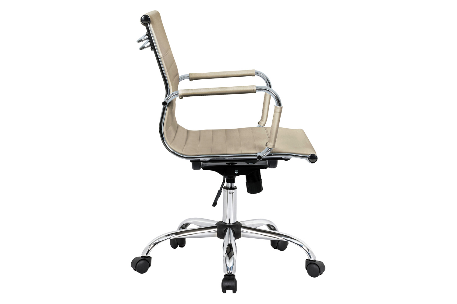 LeisureMod Harris Leatherette Office Chair - Tan