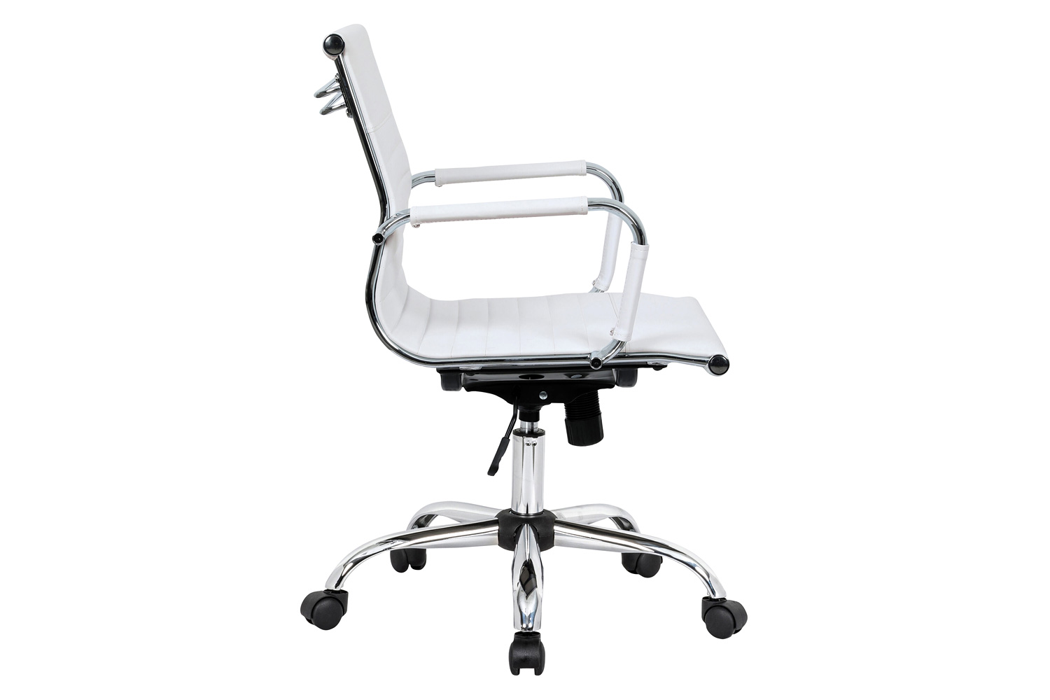 LeisureMod Harris Leatherette Office Chair - White