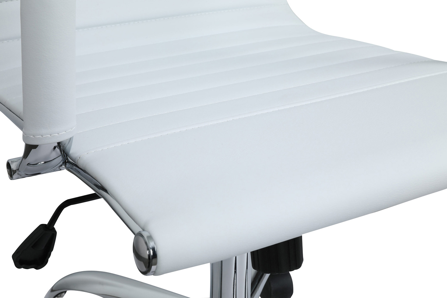 LeisureMod Harris Leatherette Office Chair - White