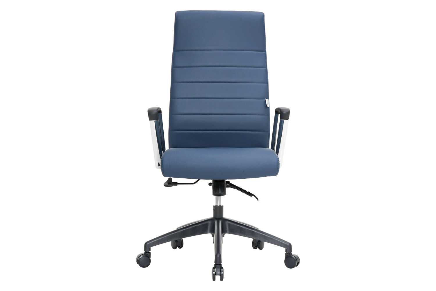 LeisureMod Hilton Modern High-Back Leather Office Chair - Navy Blue