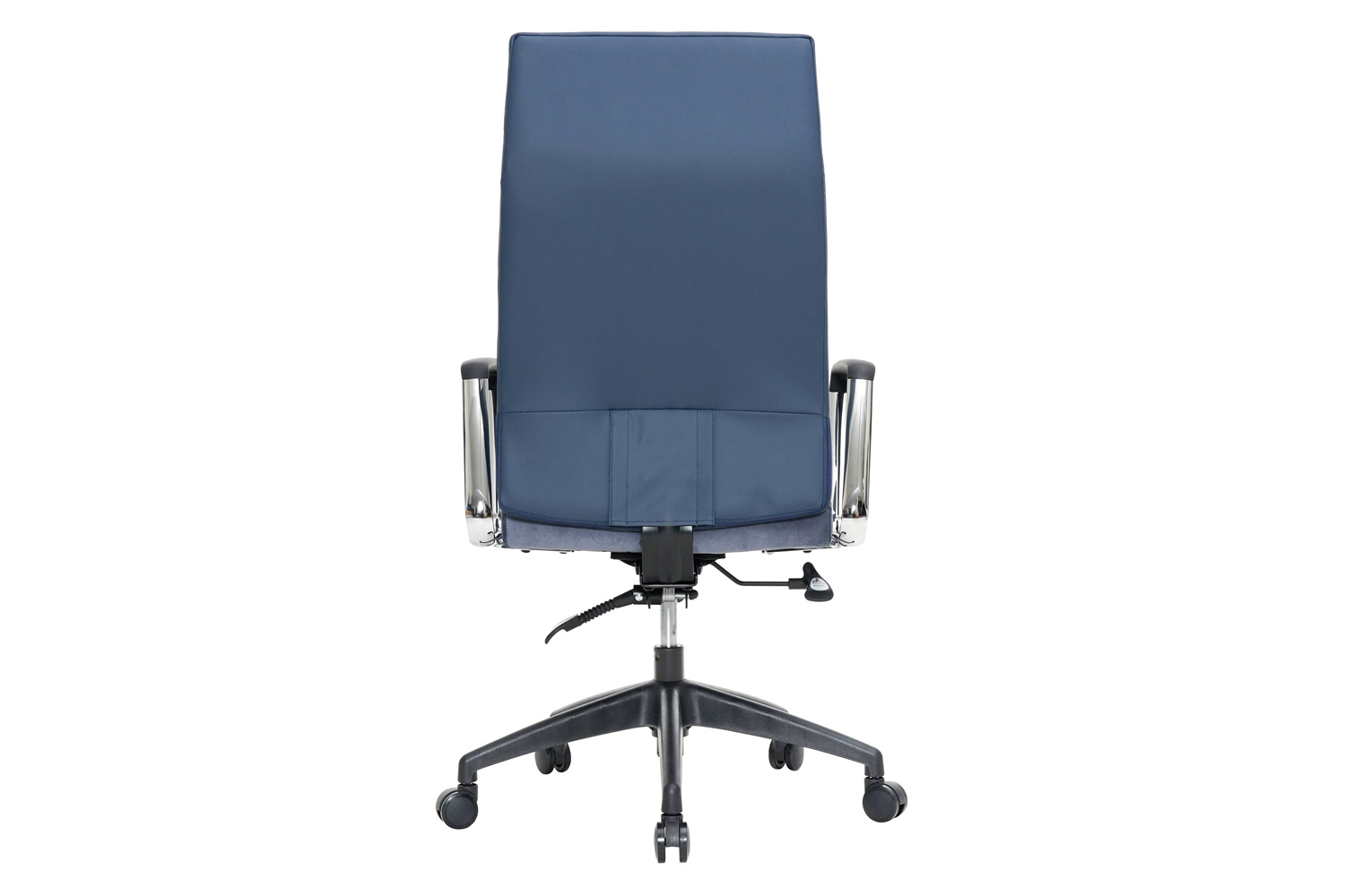 LeisureMod Hilton Modern High-Back Leather Office Chair - Navy Blue