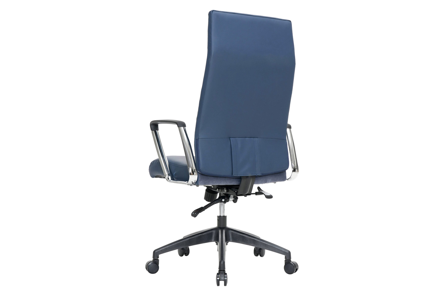 LeisureMod Hilton Modern High-Back Leather Office Chair - Navy Blue