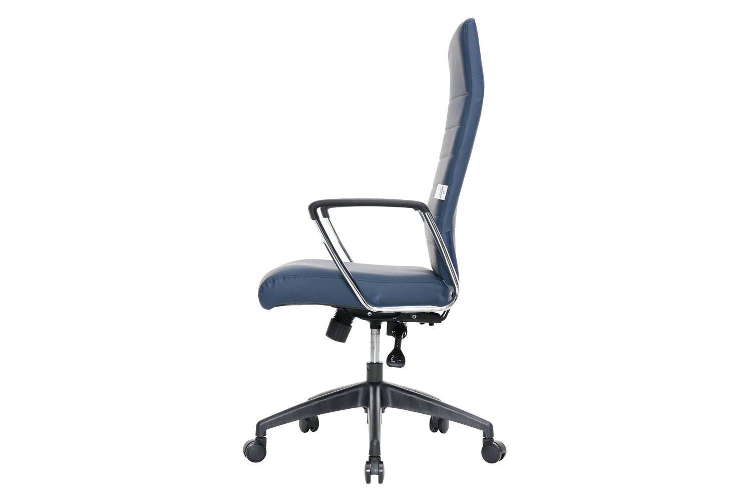 LeisureMod Hilton Modern High-Back Leather Office Chair - Navy Blue