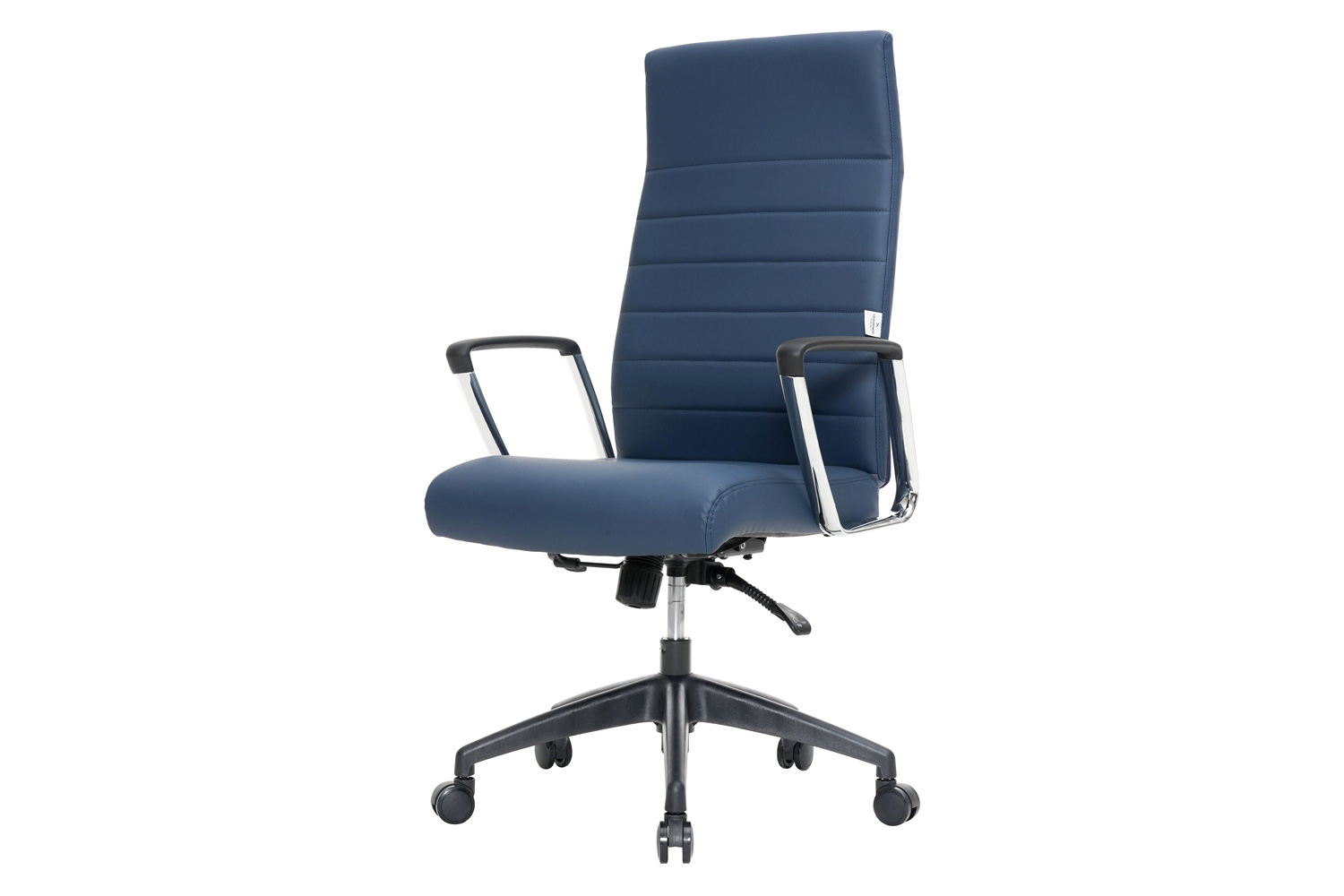 LeisureMod Hilton Modern High-Back Leather Office Chair - Navy Blue