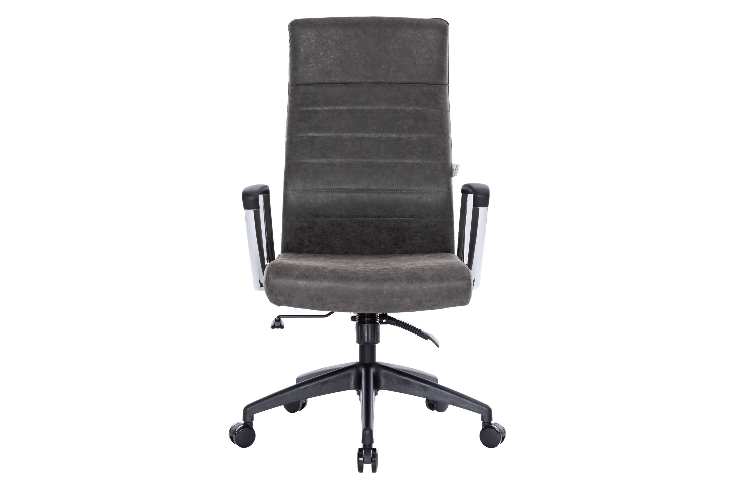 LeisureMod Hilton Modern High-Back Leather Office Chair - Charcoal