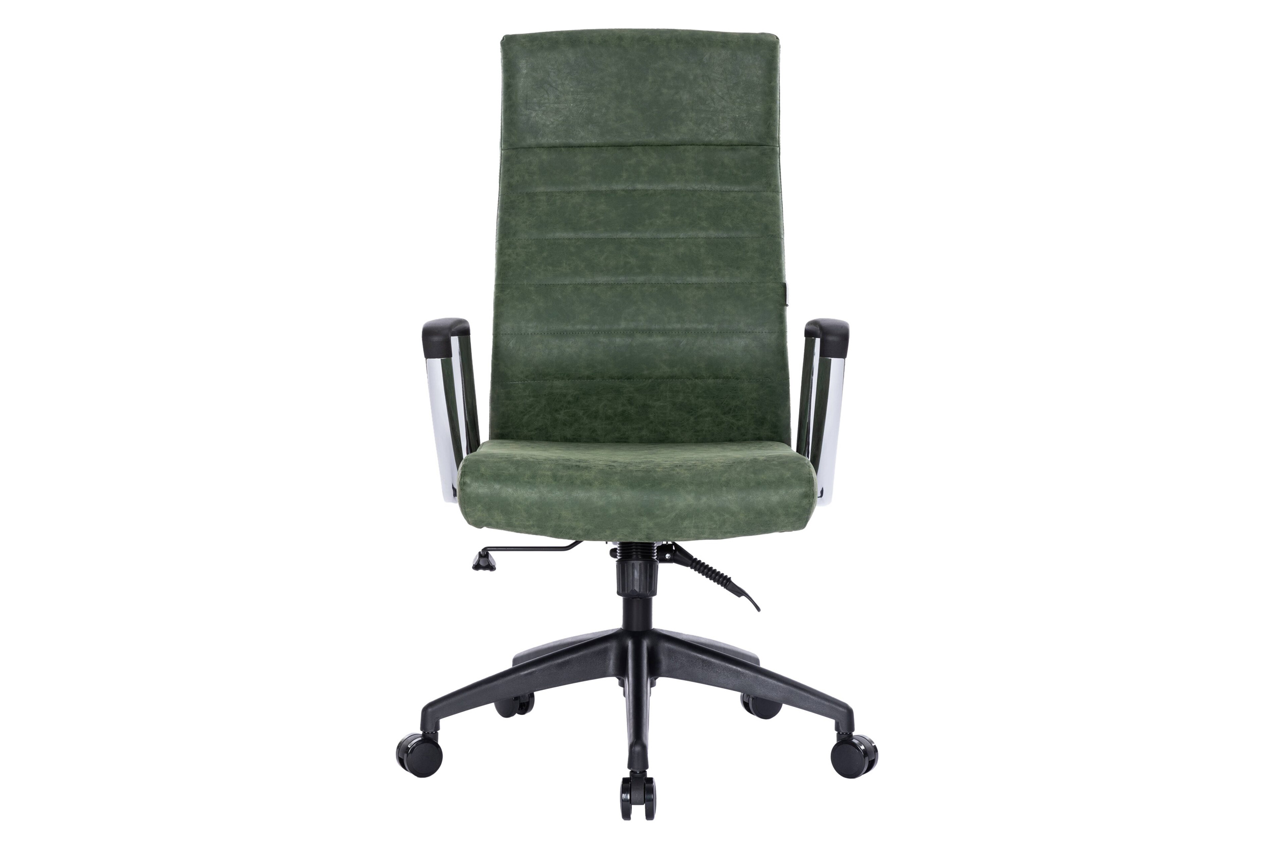 LeisureMod Hilton Modern High-Back Leather Office Chair - Green