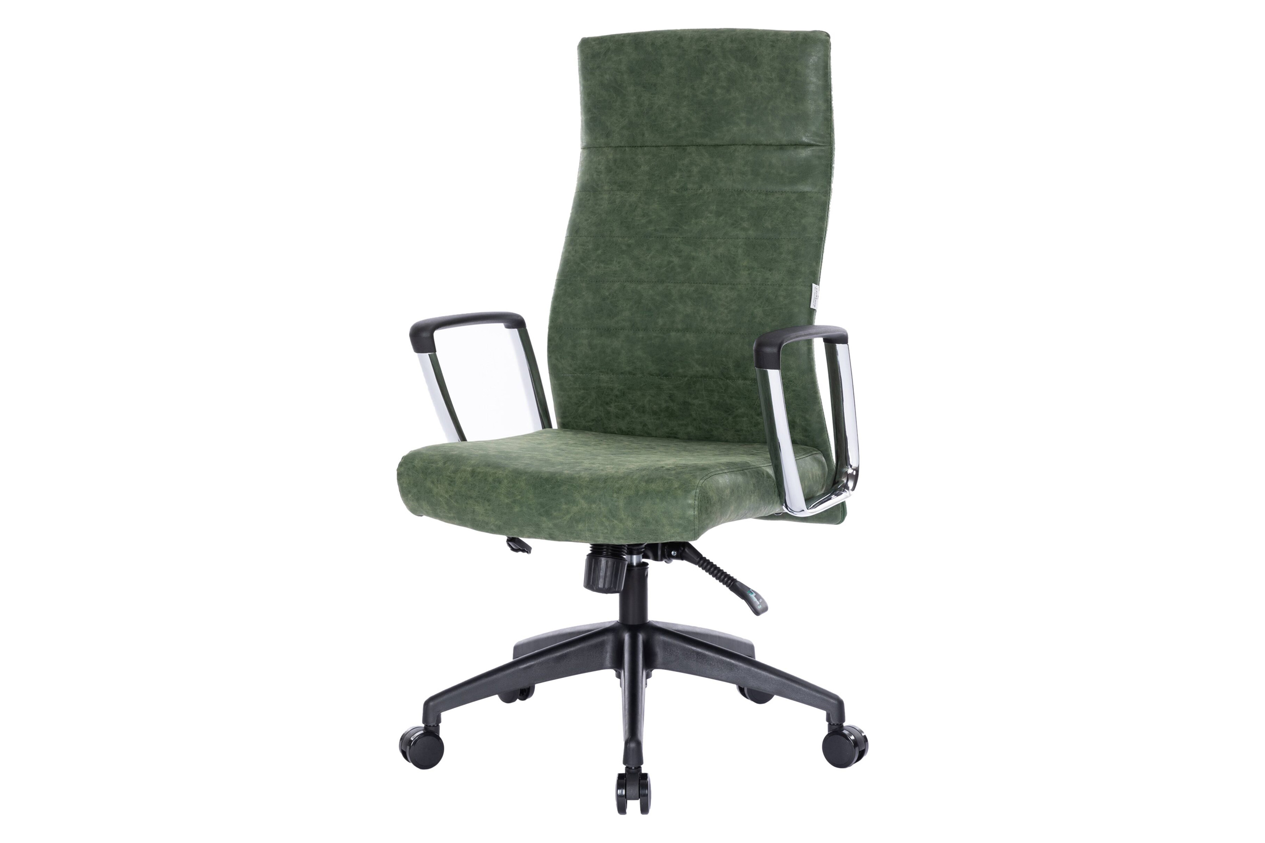 LeisureMod Hilton Modern High-Back Leather Office Chair - Green