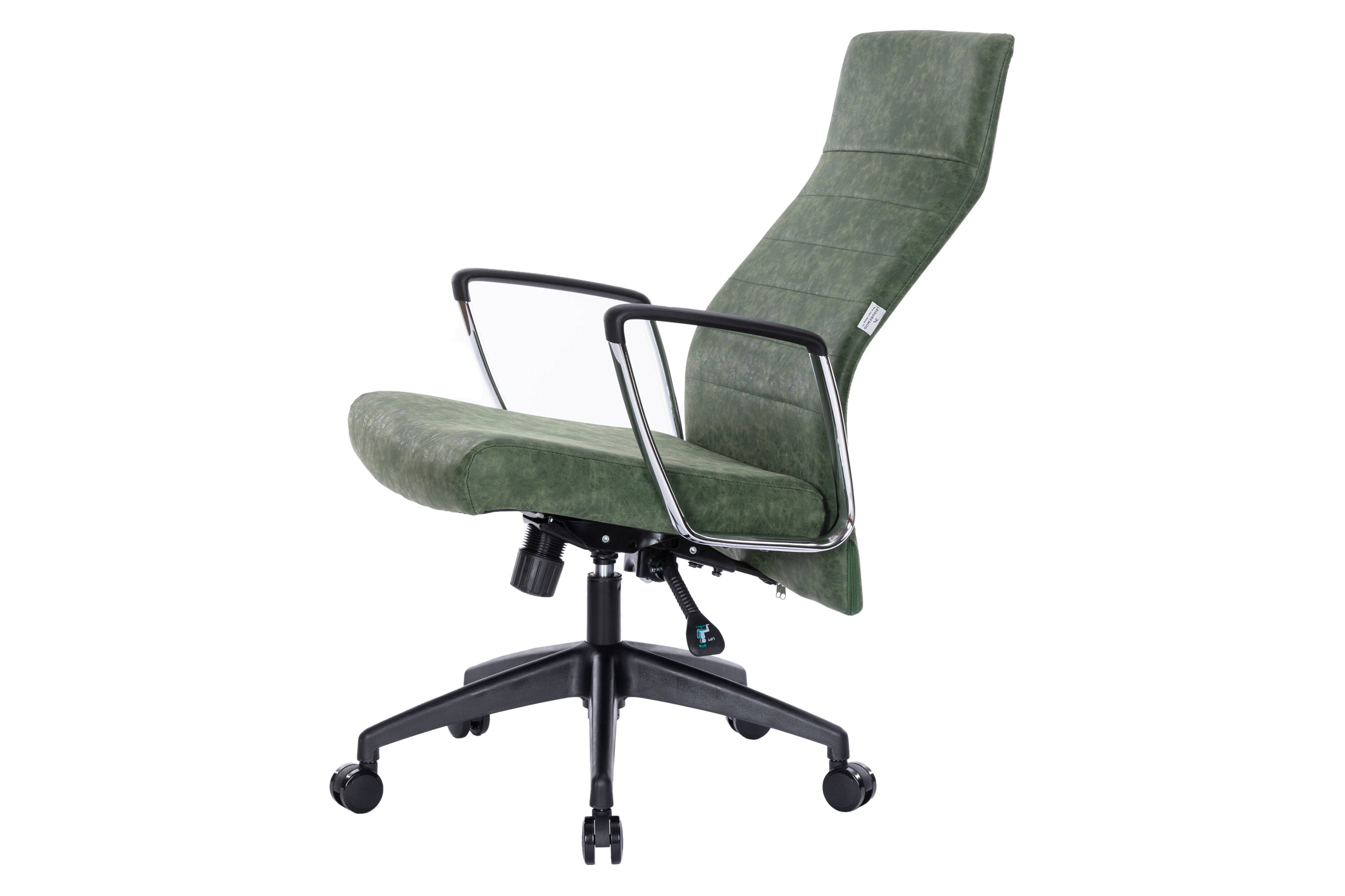 LeisureMod Hilton Modern High-Back Leather Office Chair - Green