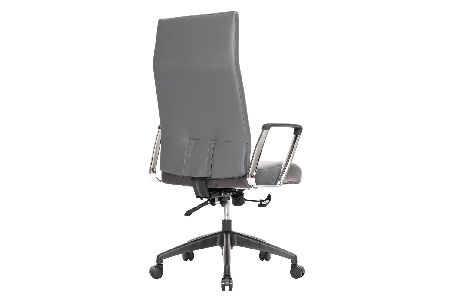 LeisureMod Hilton Modern High-Back Leather Office Chair - Gray