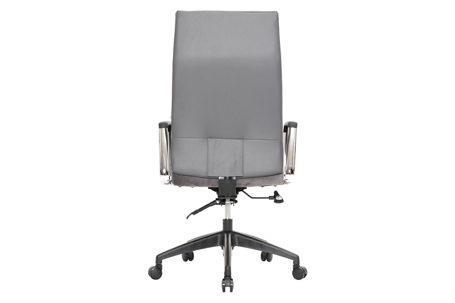 LeisureMod Hilton Modern High-Back Leather Office Chair - Gray