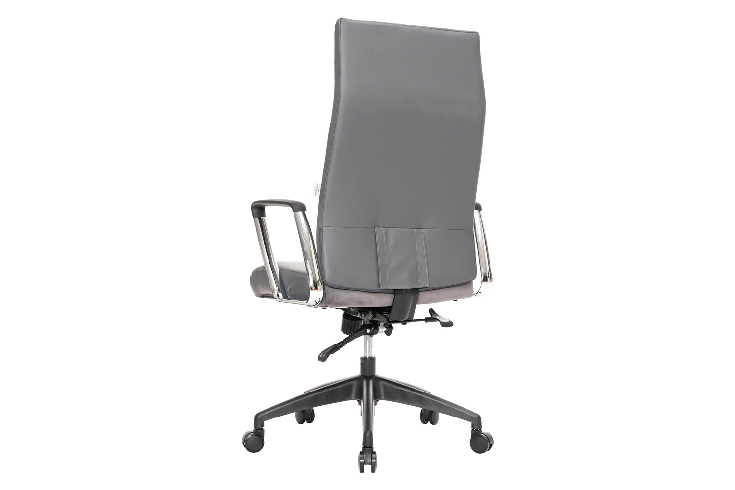 LeisureMod Hilton Modern High-Back Leather Office Chair - Gray