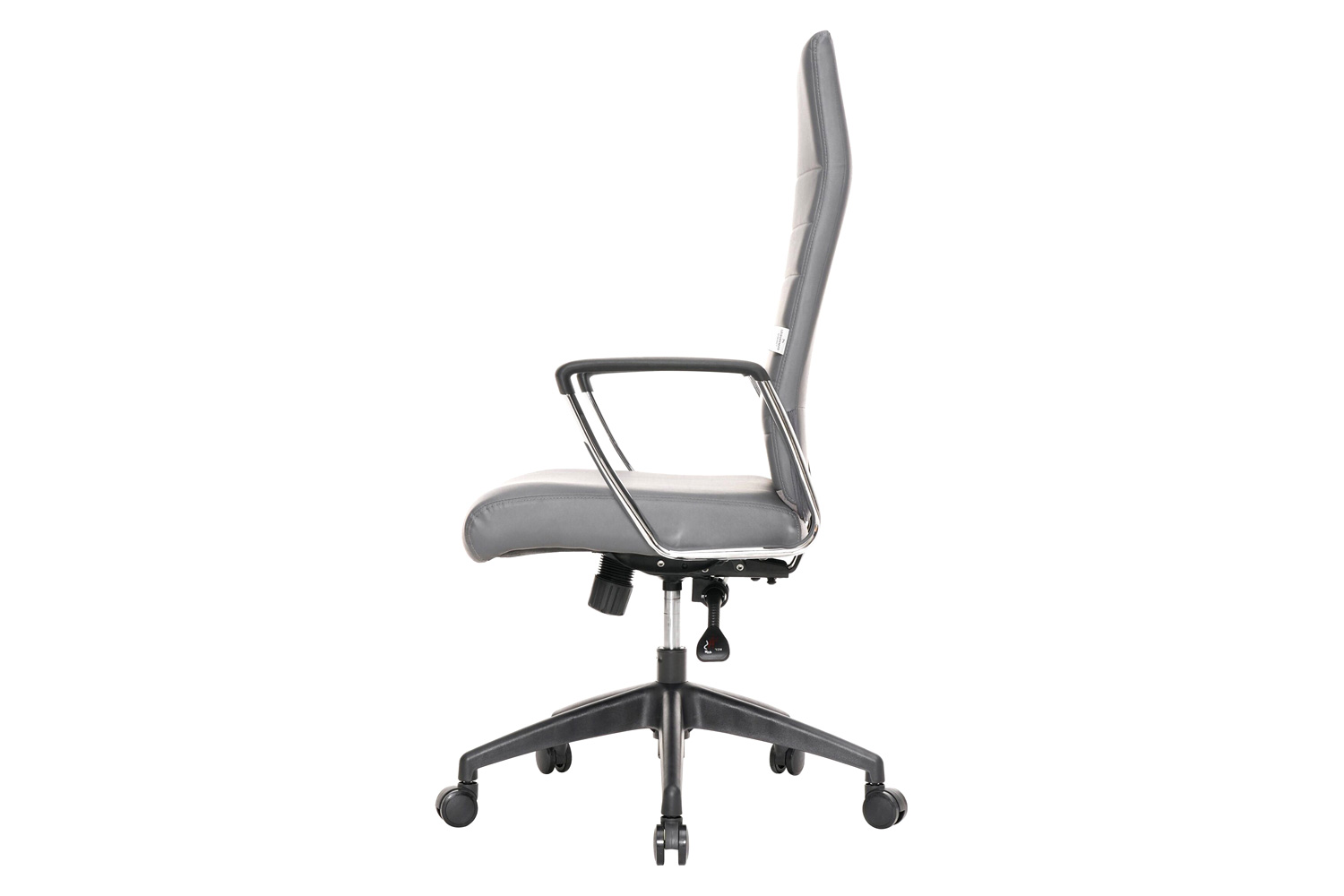 LeisureMod Hilton Modern High-Back Leather Office Chair - Gray