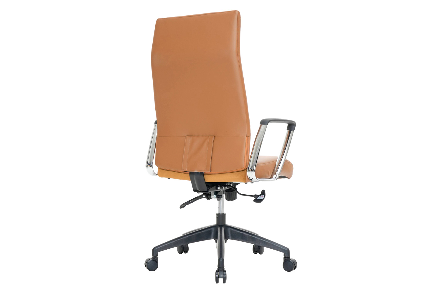 LeisureMod Hilton Modern High-Back Leather Office Chair - Light Brown