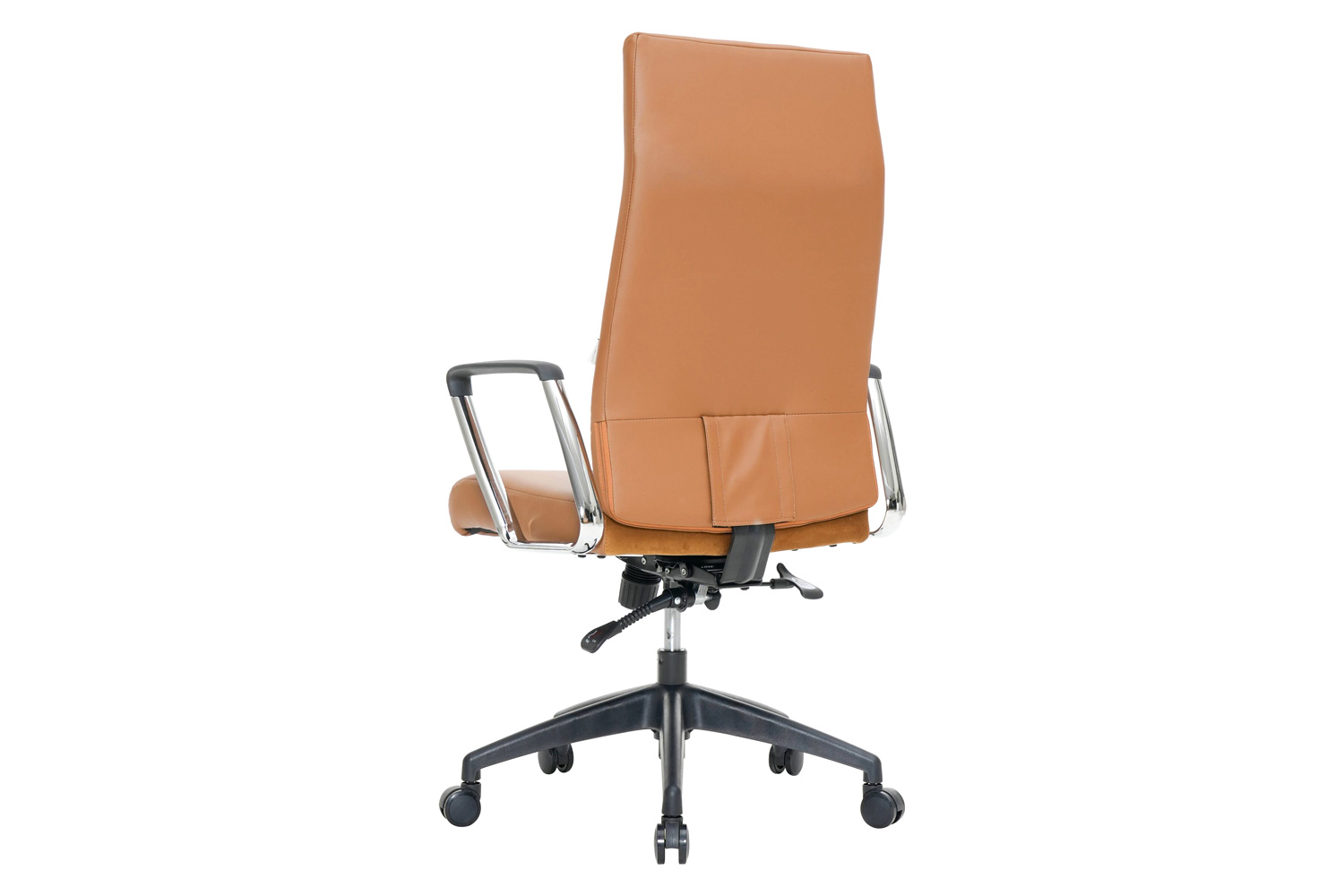 LeisureMod Hilton Modern High-Back Leather Office Chair - Light Brown