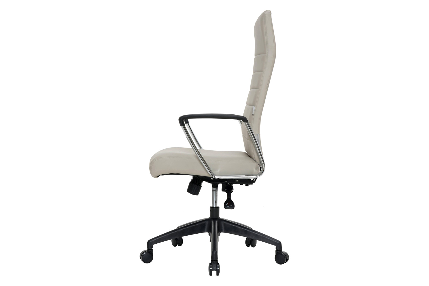 LeisureMod Hilton Modern High-Back Leather Office Chair - Tan