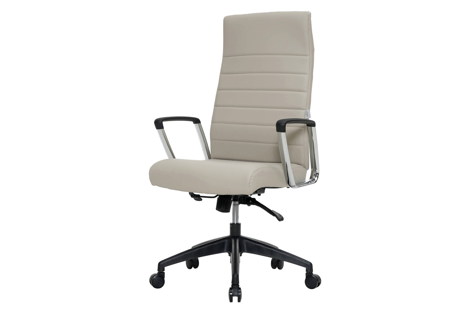 LeisureMod Hilton Modern High-Back Leather Office Chair - Tan