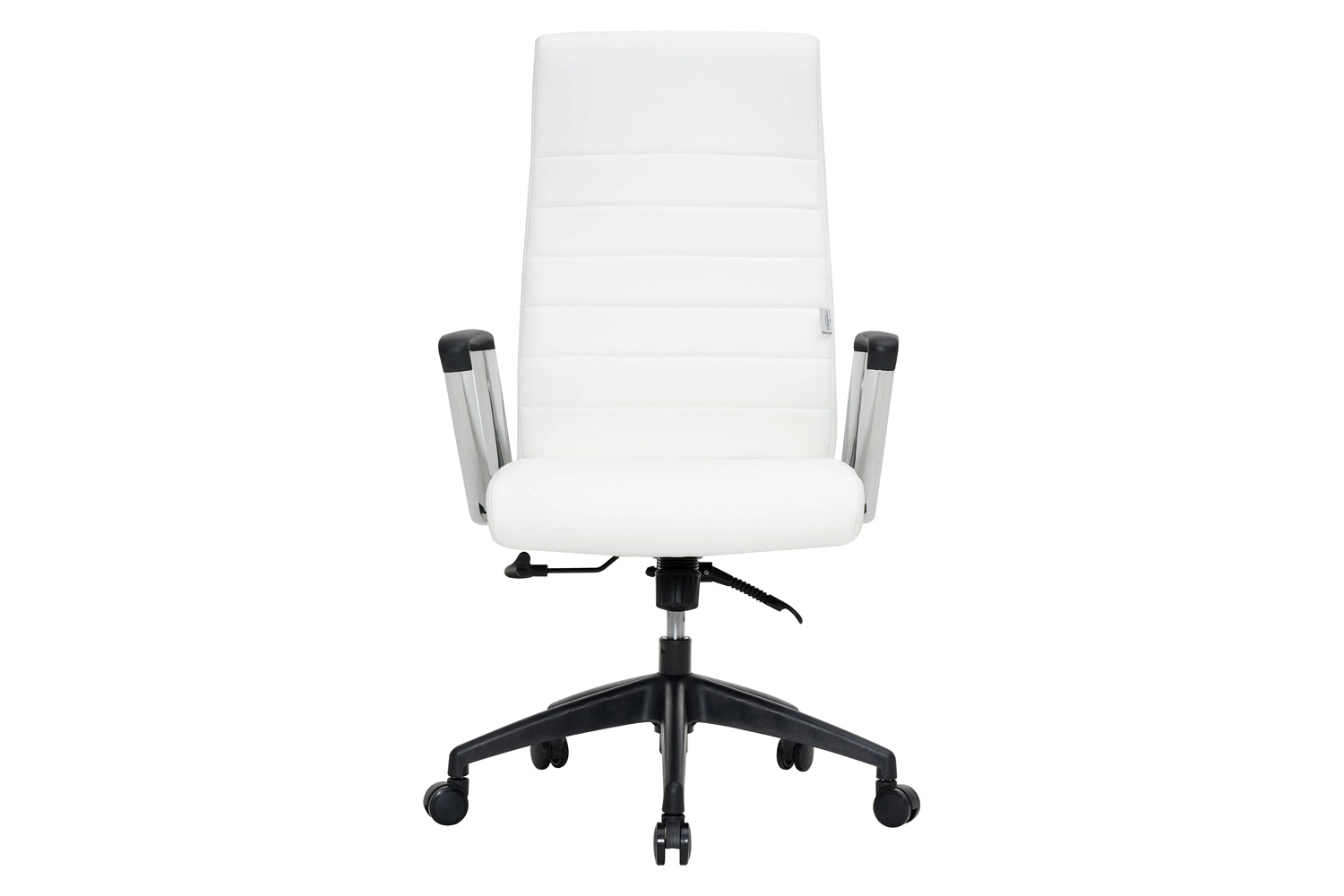 LeisureMod Hilton Modern High-Back Leather Office Chair - White