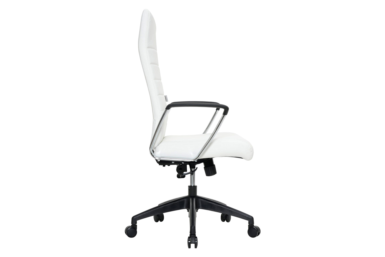 LeisureMod Hilton Modern High-Back Leather Office Chair - White