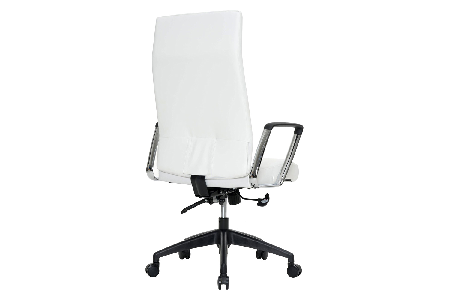 LeisureMod Hilton Modern High-Back Leather Office Chair - White