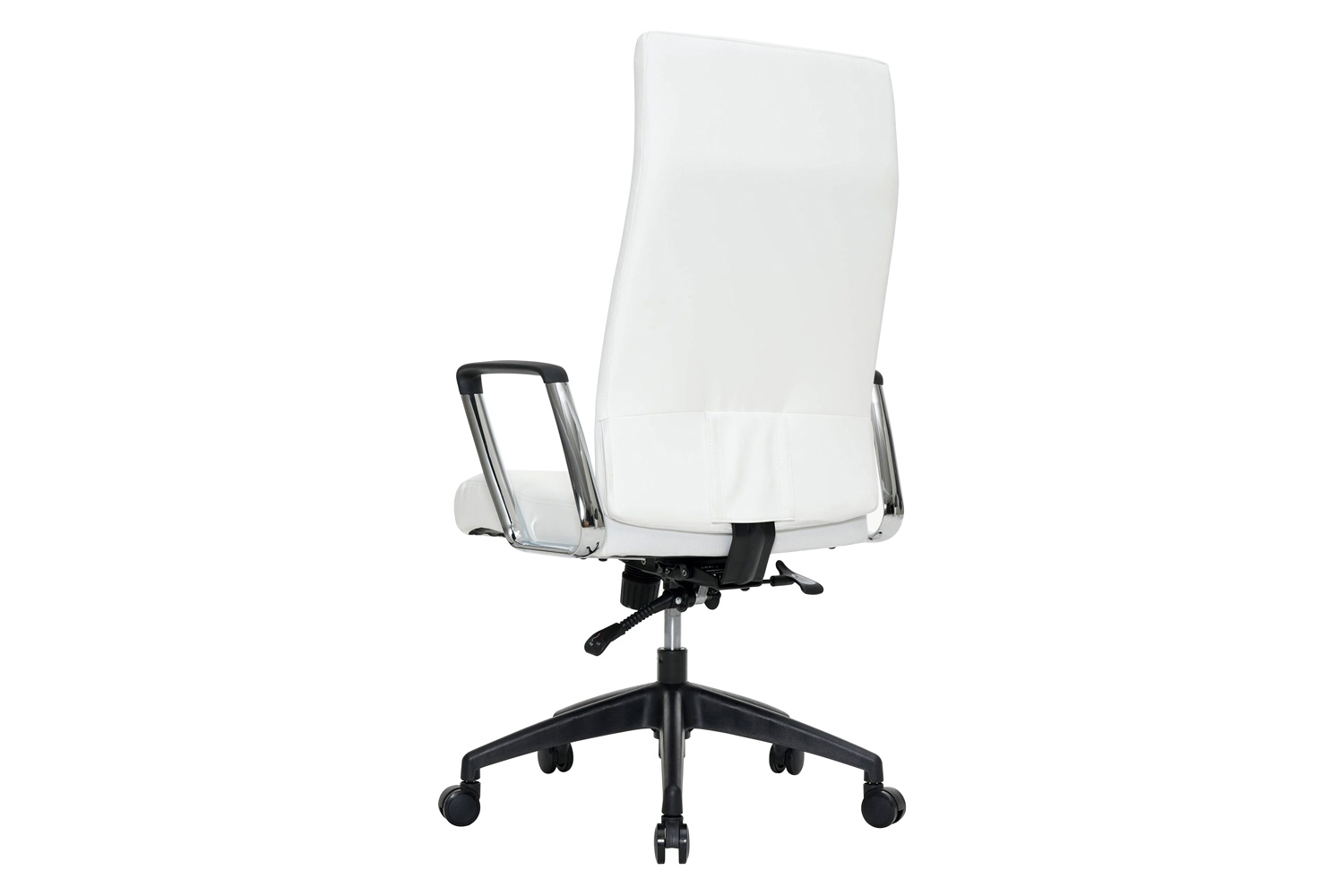 LeisureMod Hilton Modern High-Back Leather Office Chair - White