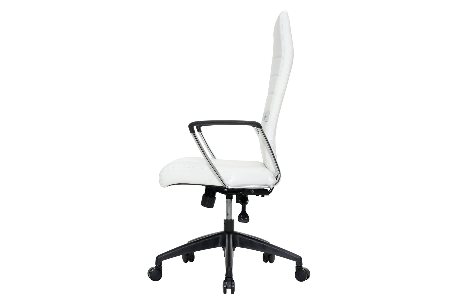 LeisureMod Hilton Modern High-Back Leather Office Chair - White