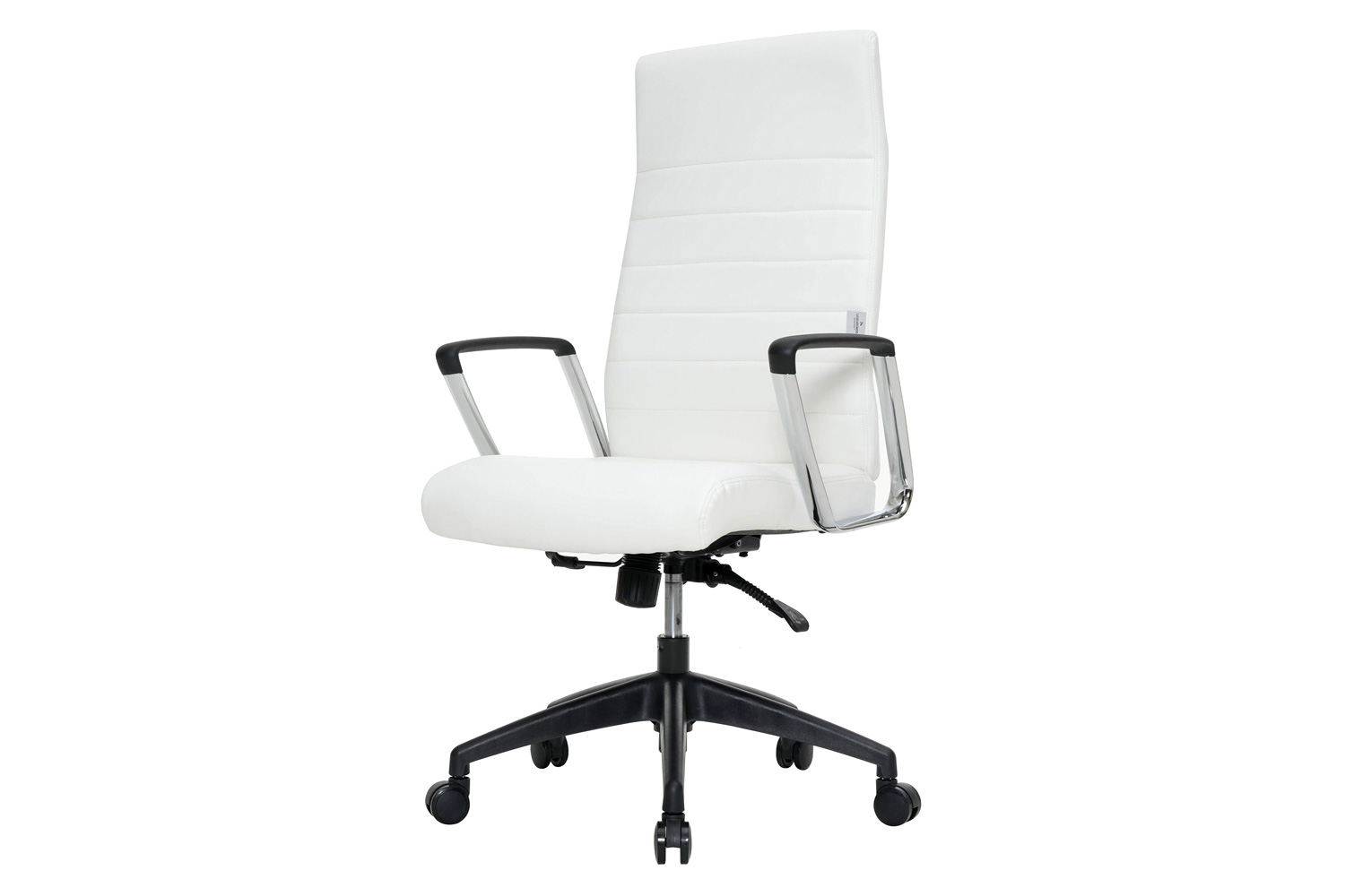 LeisureMod Hilton Modern High-Back Leather Office Chair - White