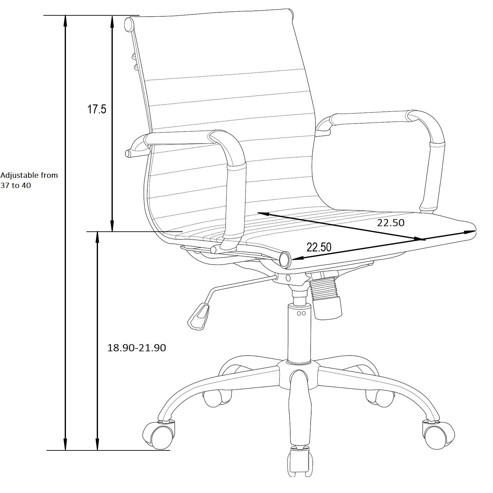 LeisureMod - Harris Leatherette Gold Frame Office Chair