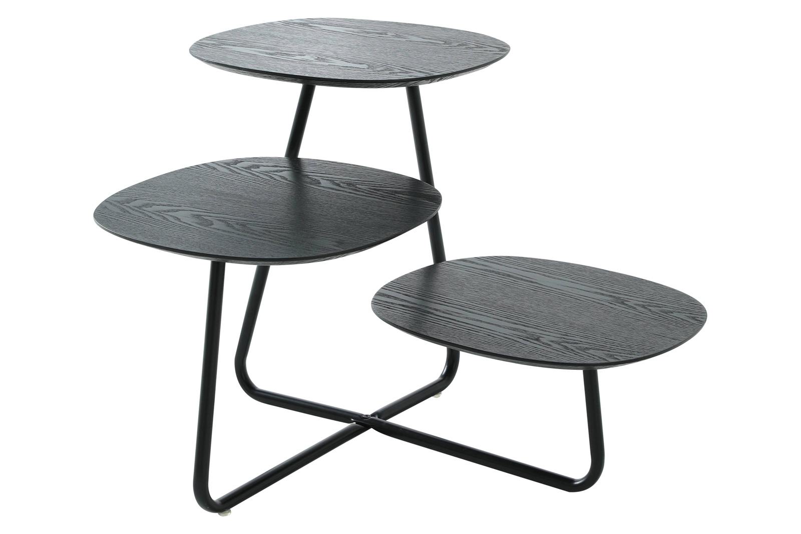 LeisureMod Hazelton Multi-Top End Tables With Manufactured Wood Top And Powder Coated Steel Frame