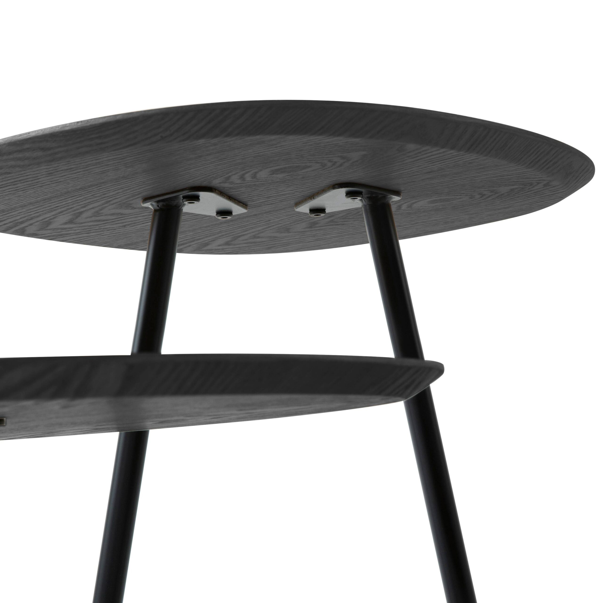 LeisureMod Hazelton Multi-Top End Tables With Manufactured Wood Top And Powder Coated Steel Frame - Black