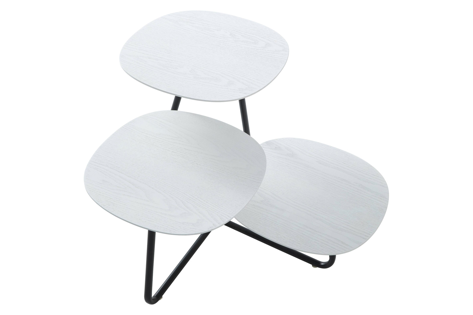 LeisureMod Hazelton Multi-Top End Tables With Manufactured Wood Top And Powder Coated Steel Frame - White