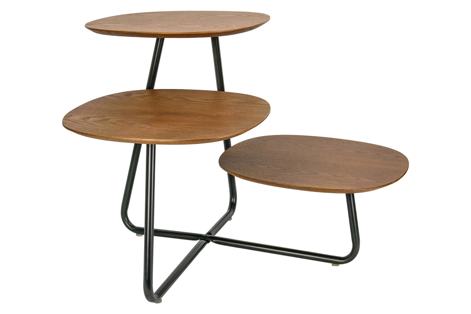 LeisureMod Hazelton Multi-Top End Tables With Manufactured Wood Top And Powder Coated Steel Frame