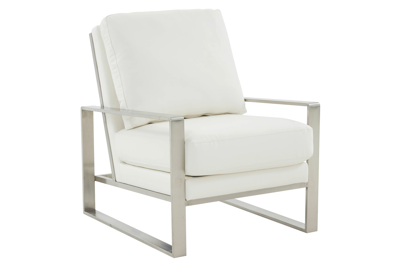 LeisureMod Jefferson Leather Modern Design Accent Armchair With Elegant Gold Frame