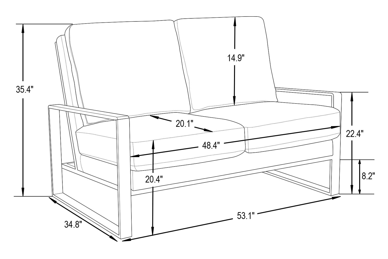 LeisureMod Jefferson Contemporary Modern Velvet Loveseat With Silver Frame - Beige