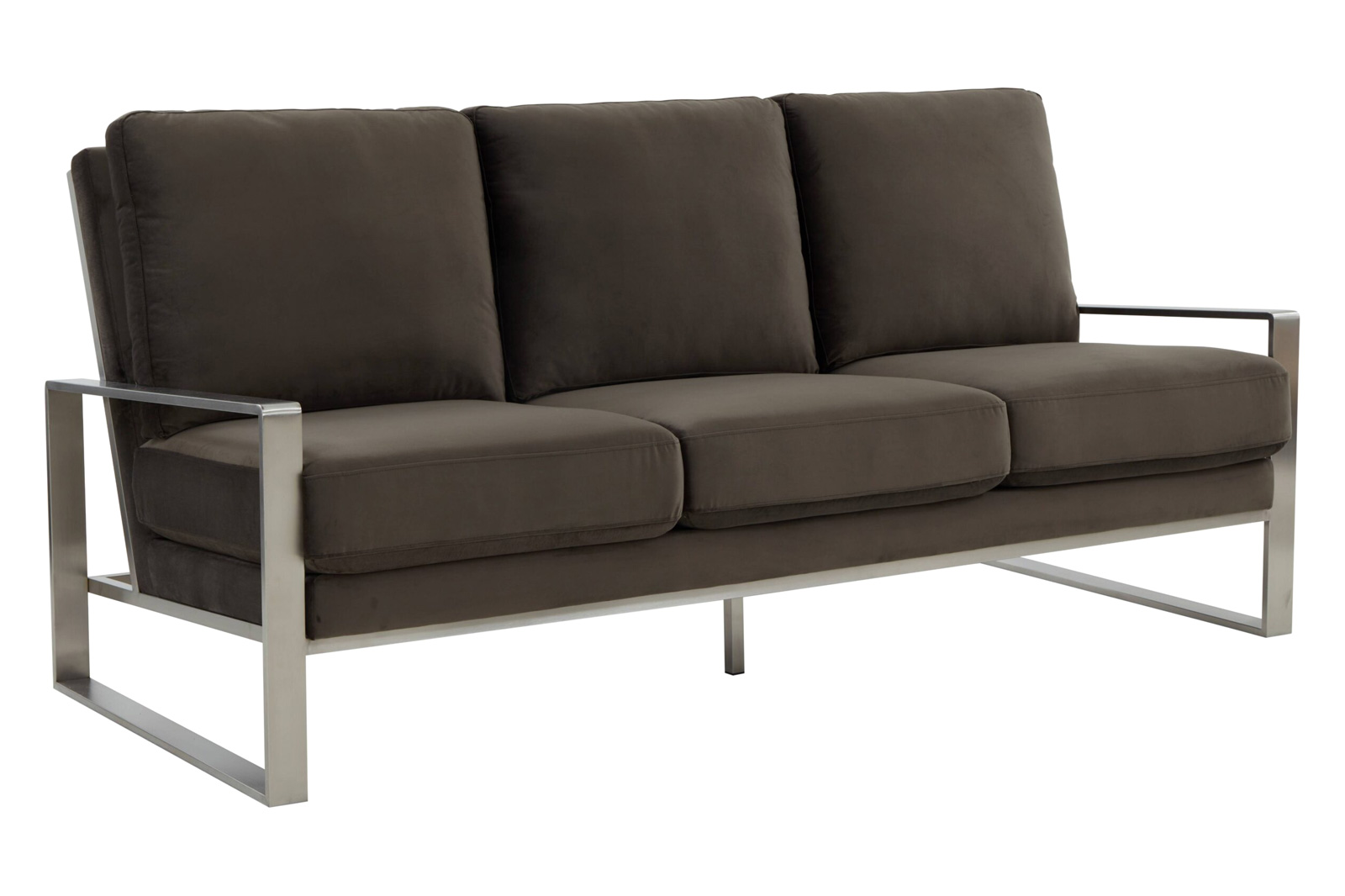 LeisureMod Jefferson Contemporary Modern Design Velvet Sofa With Gold Frame