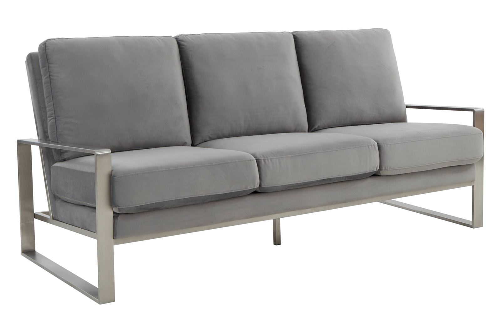 LeisureMod Jefferson Contemporary Modern Design Velvet Sofa With Gold Frame