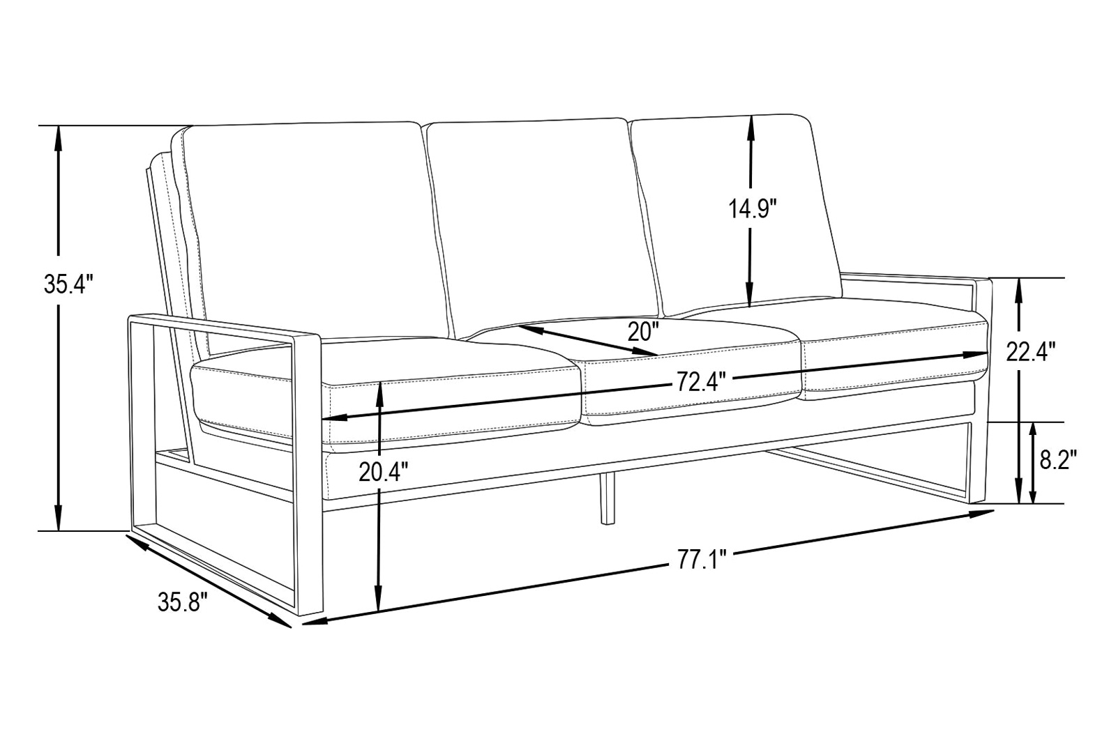 LeisureMod Jefferson Contemporary Modern Design Leather Sofa With Silver Frame - White