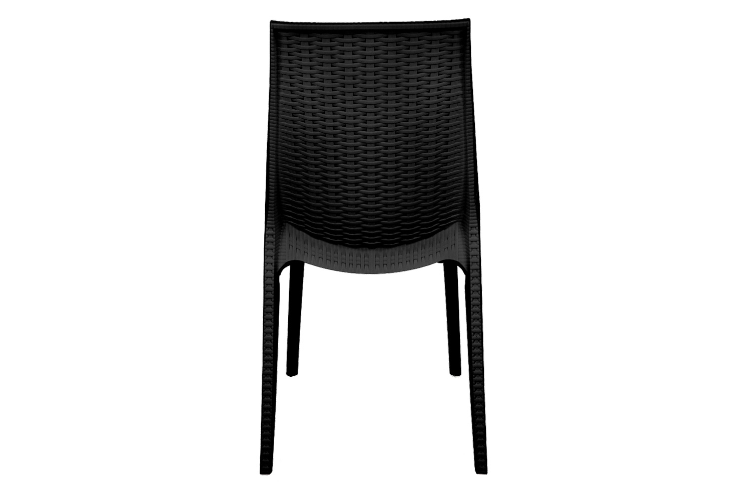 LeisureMod Kent Outdoor Dining Chair - Black