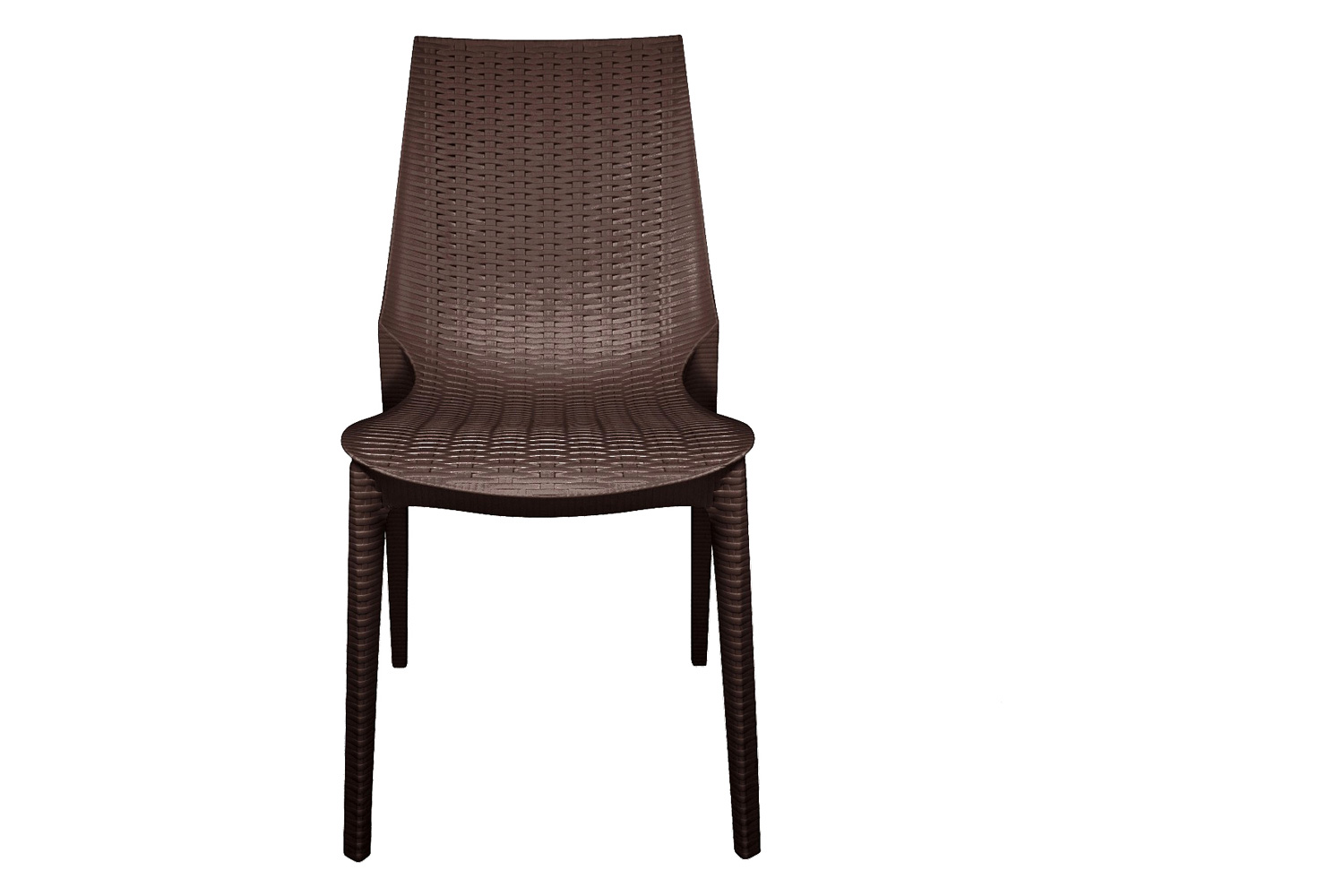 LeisureMod Kent Outdoor Dining Chair - Brown