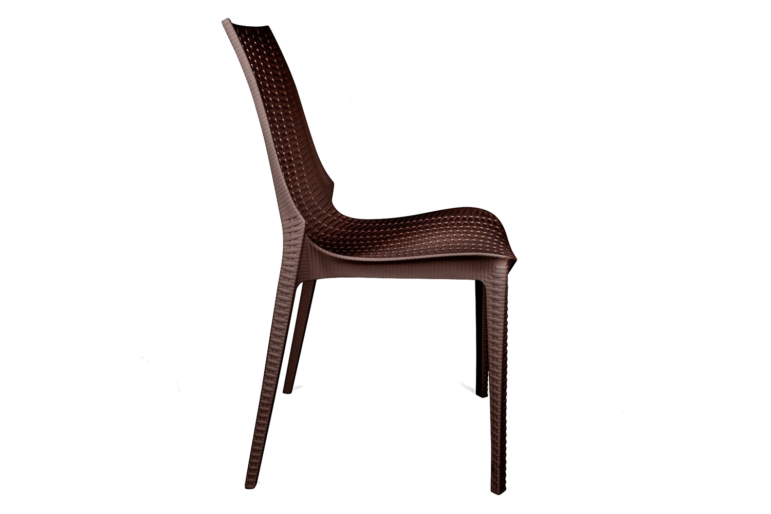 LeisureMod Kent Outdoor Dining Chair - Brown