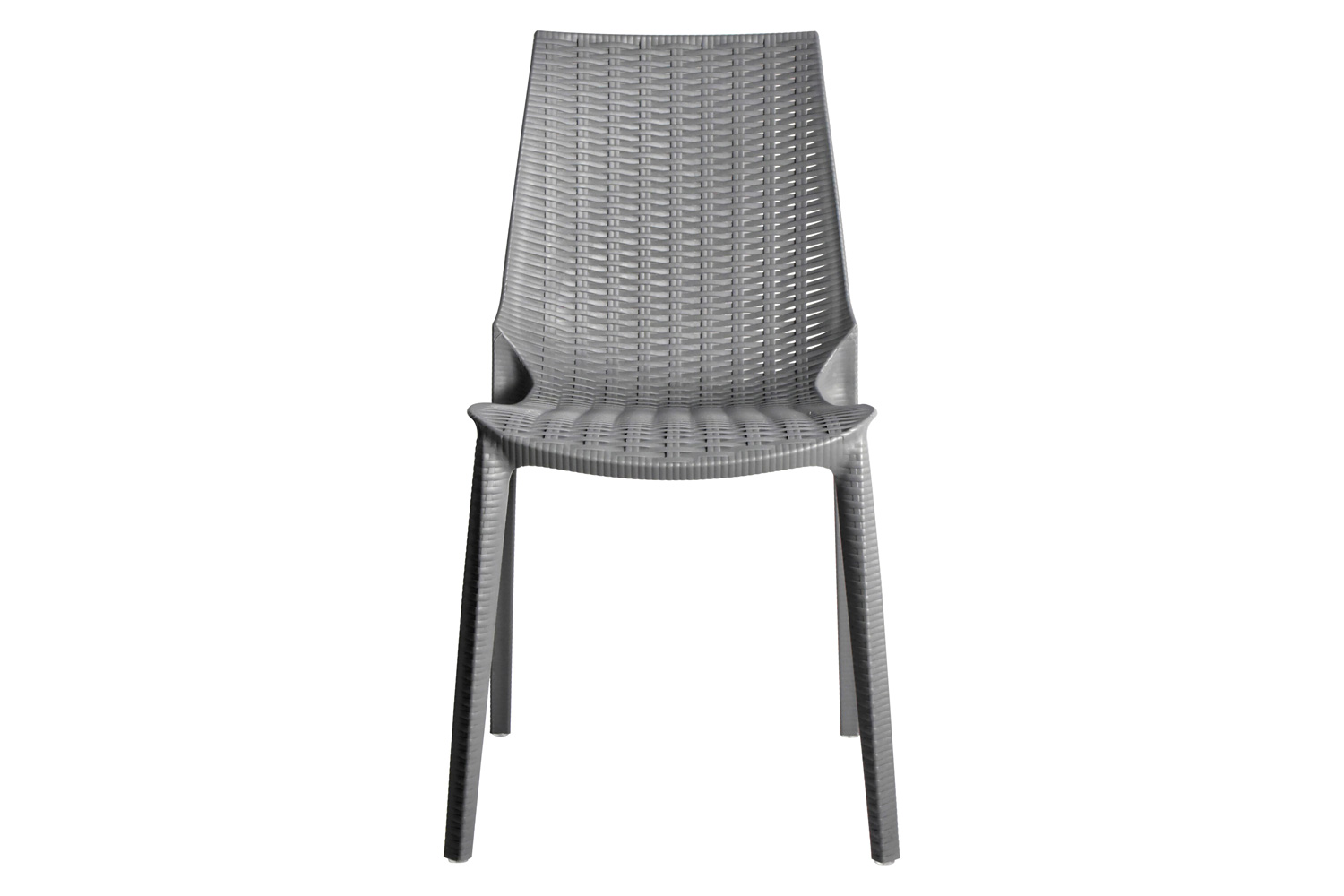 LeisureMod Kent Outdoor Dining Chair - Gray