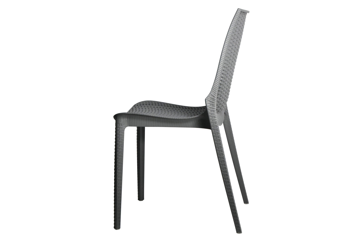 LeisureMod Kent Outdoor Dining Chair - Gray